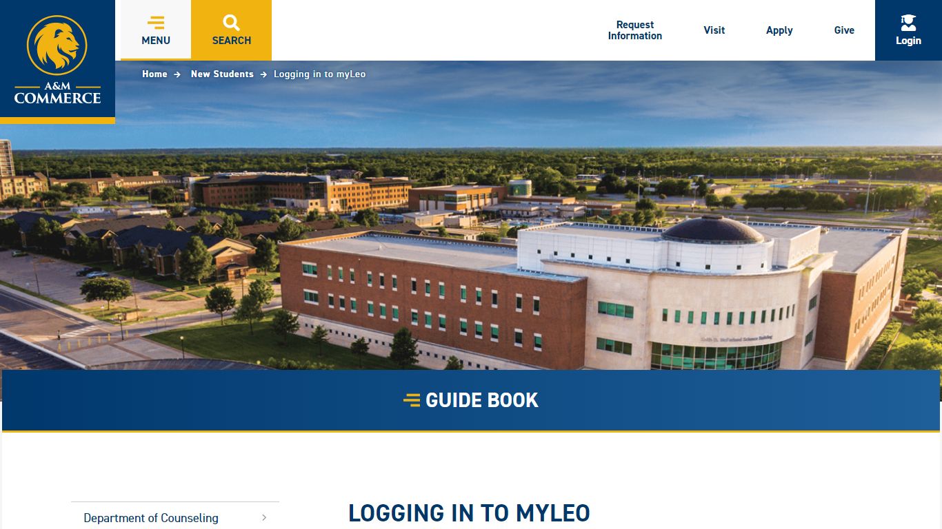 Logging in to myLeo - Texas A&M University-Commerce