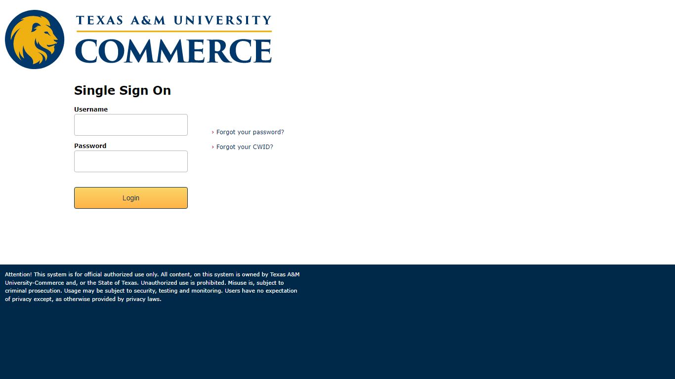 Texas A&M University-Commerce Login Service